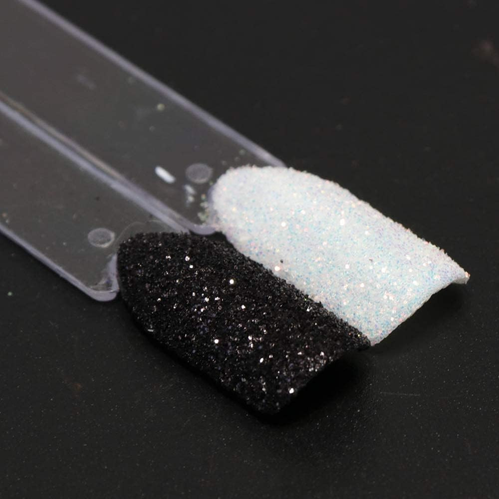 0.2Mm Black Nail Glitter White Rainbow Holographic Shining Sugar Nail Glitter Ca