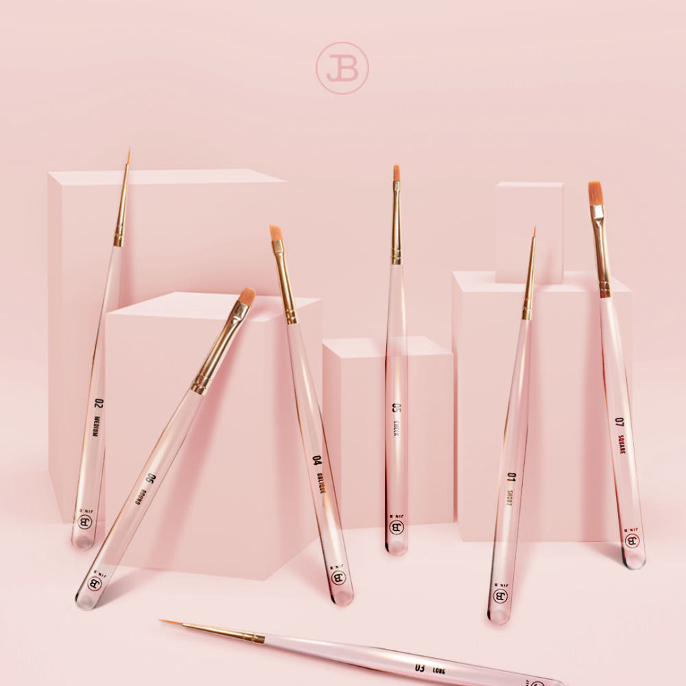 GRACIA JIN.B Ivy Nail Brush 7pcs Set with Case Liner Art Gel Brush Korea