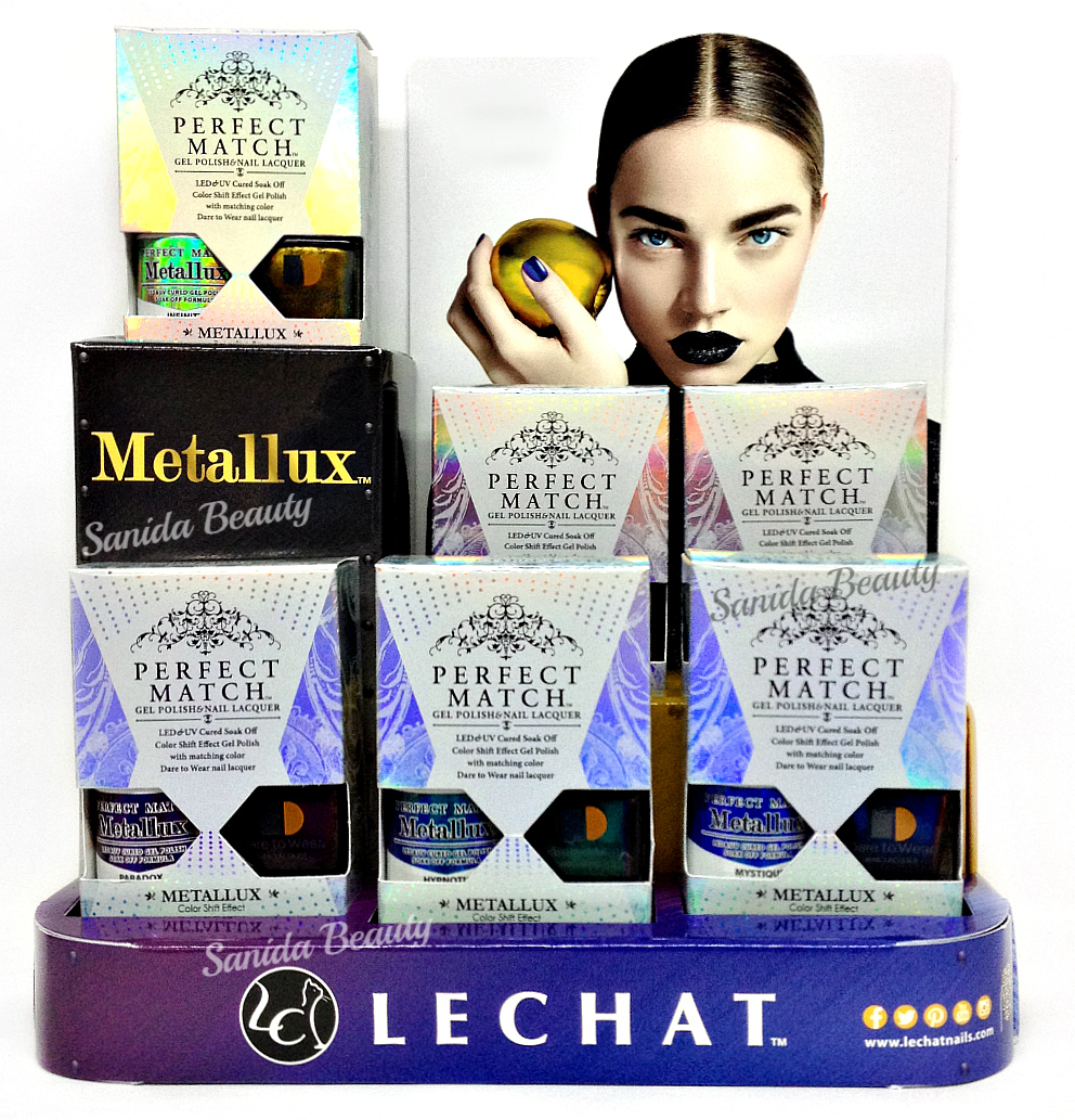 LECHAT Perfect Match Gel+Nail Lacquer METALLUX Collection -Choose any Color
