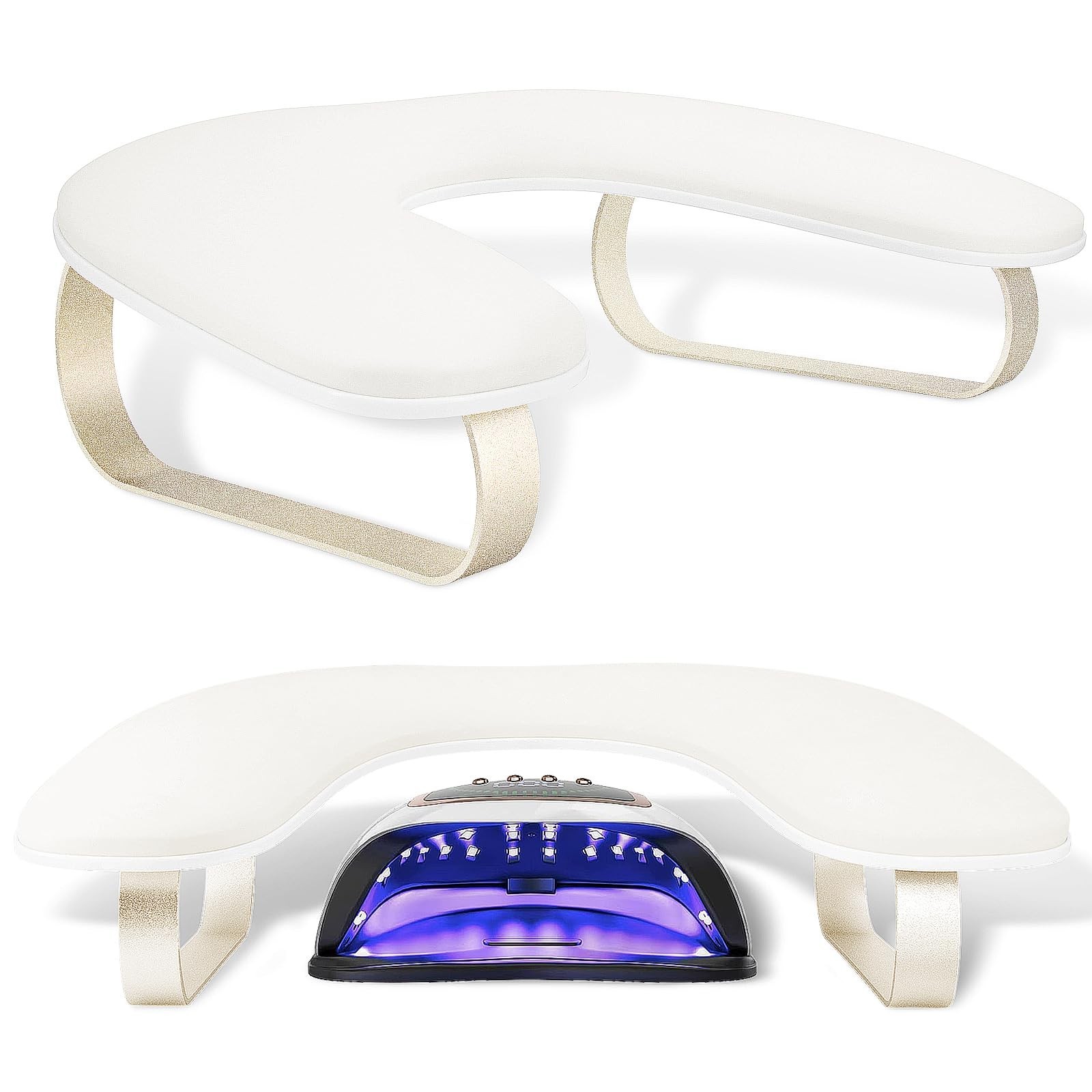Upgraded U-Shaped Nail Arm Rest Stand – 10° Inclined Manicure Hand Support, Non-