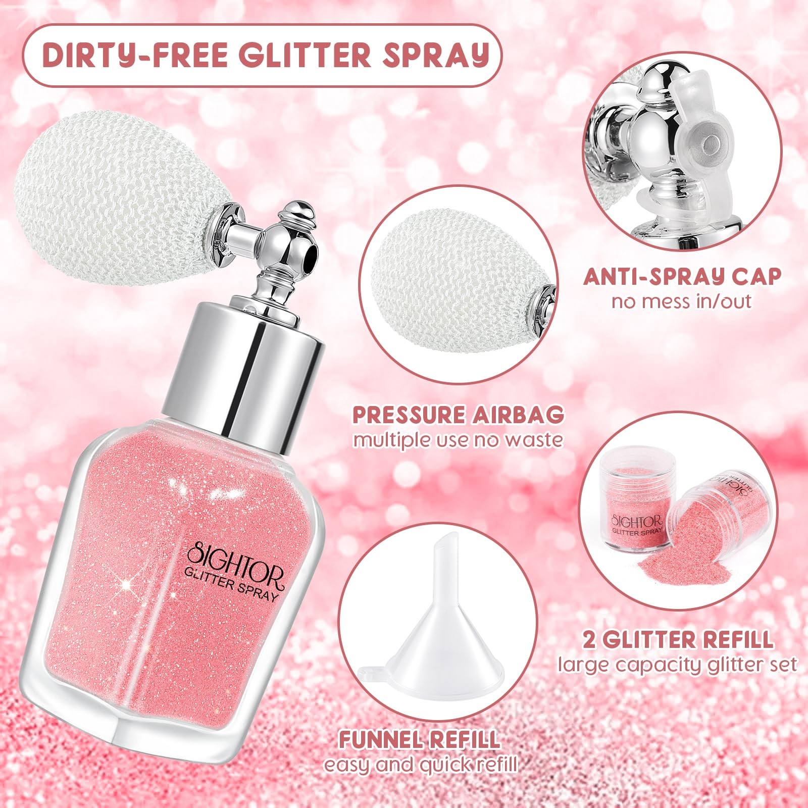 Body Glitter Spray, 30ML Shiny Spray for Body Hair Face Clothing, Highlighter…