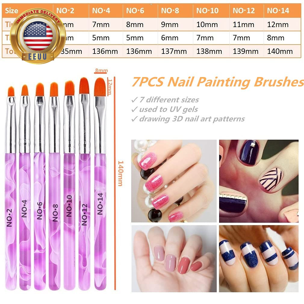 12Pcs Nail Dotting Tools Set, 5 Pcs Double-End Nail Dotting Pen and 7 Pcs Nail A