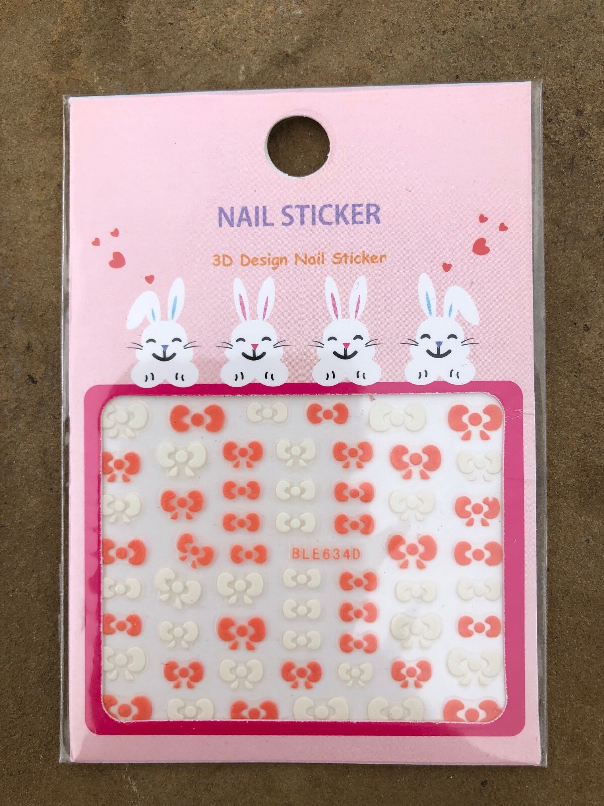 3D Nail Art Sticker Decal Butterfly Bowl Heart Acrylic Engraved Slider DIY NS49