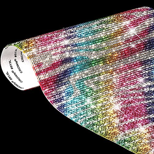 12000 Pieces Rhinestones Sheets Self Adhesive 2 mm Bling Rhinestones Rainbow