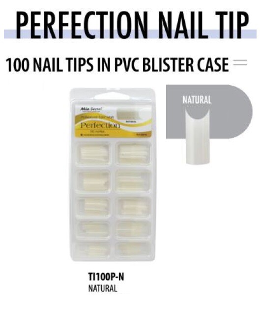Mia Secret Professional Nail Tips – Perfection PVC Blister Case – NATURAL