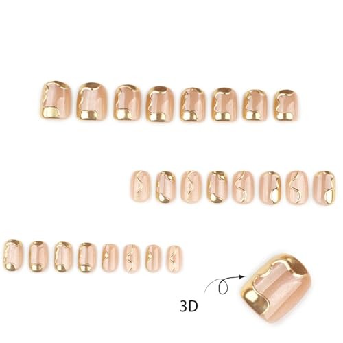 Press on Nails Square Short Length Glossy Full Cover Acrylic – Square