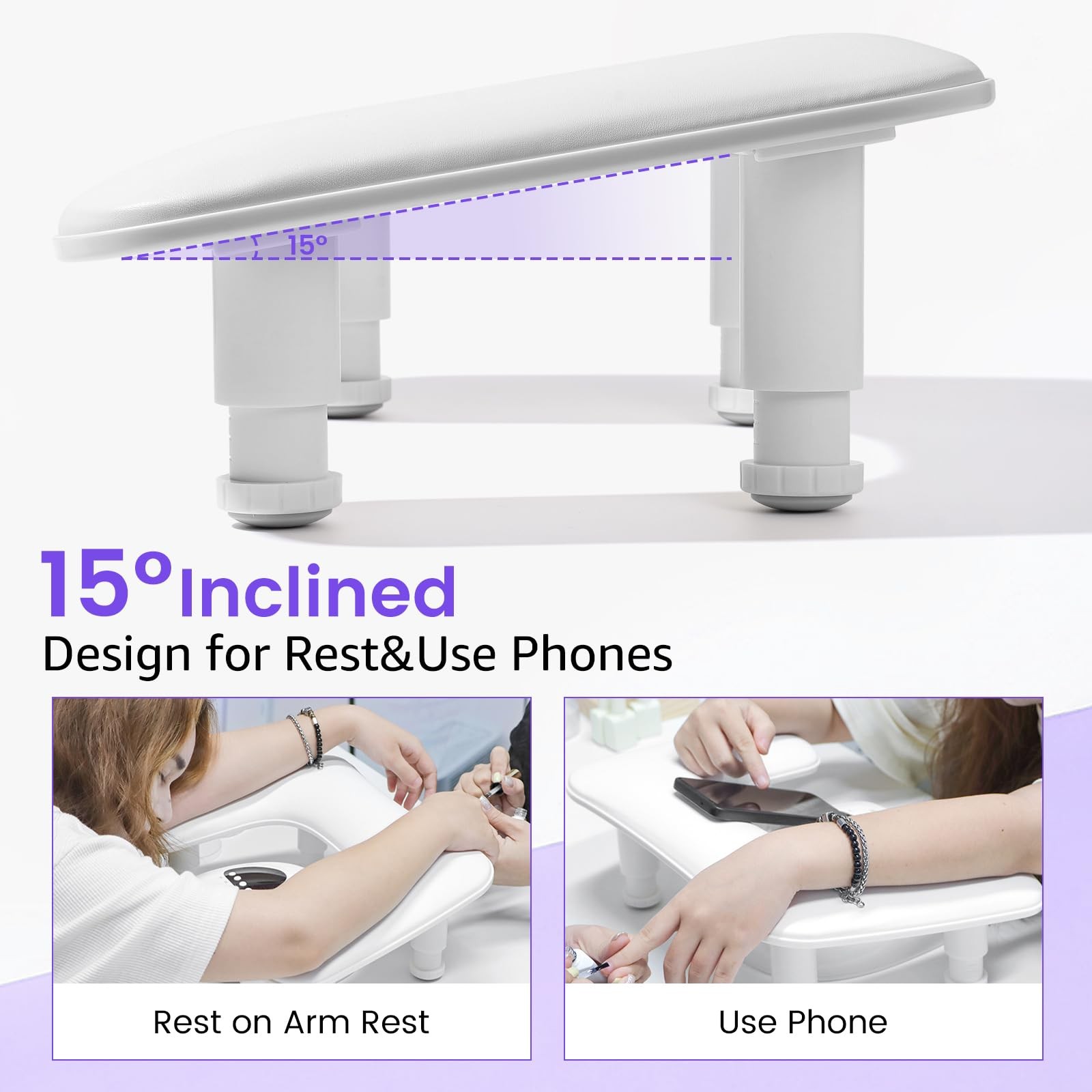Big Arm Rest for Nails Tech: 2nd Generation U-Shaped Manicure Nail Arm Rest S…