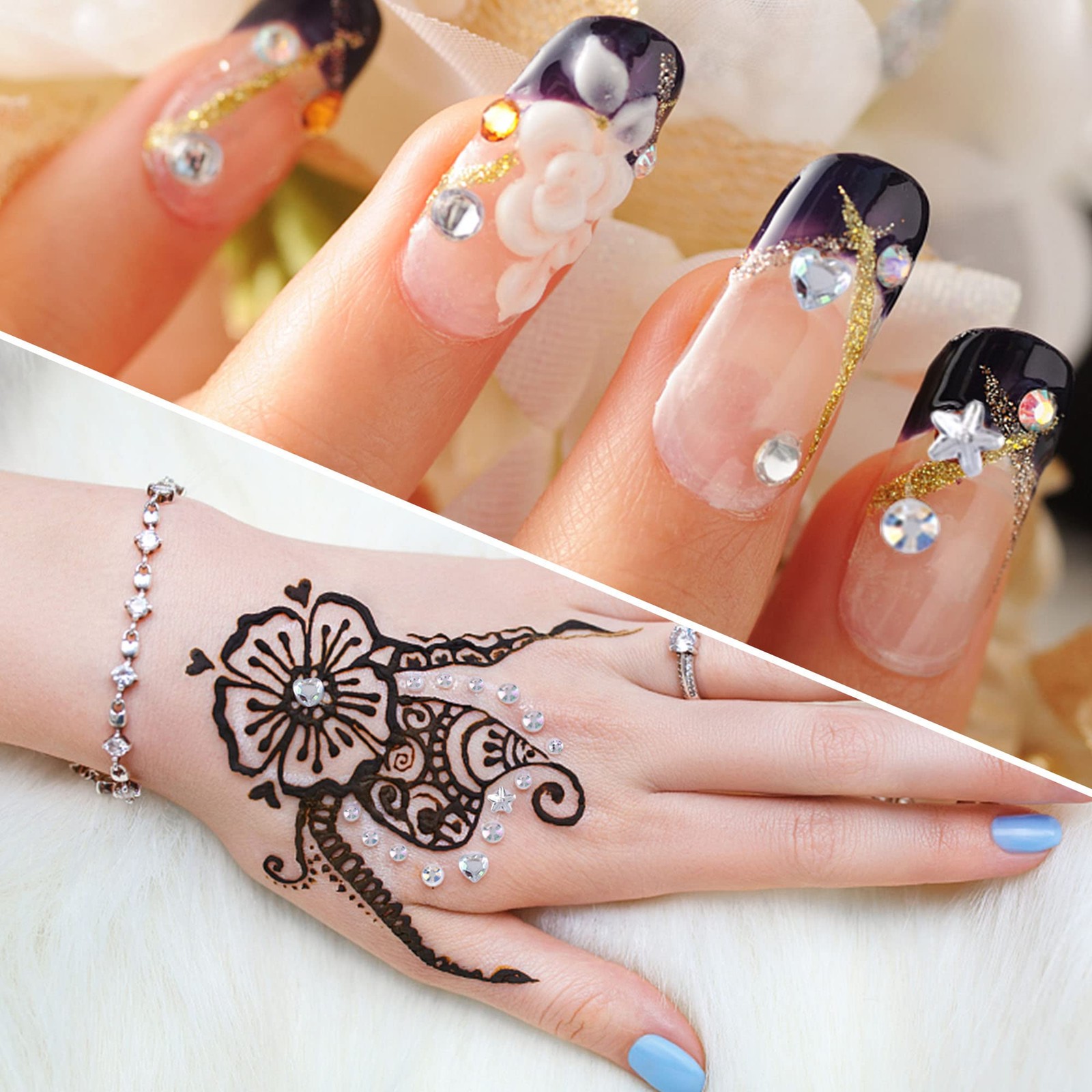 SAOROPEB 5 Sheets Face Gems Face Jewels Stickers, Self Adhesive Eye Body Face…