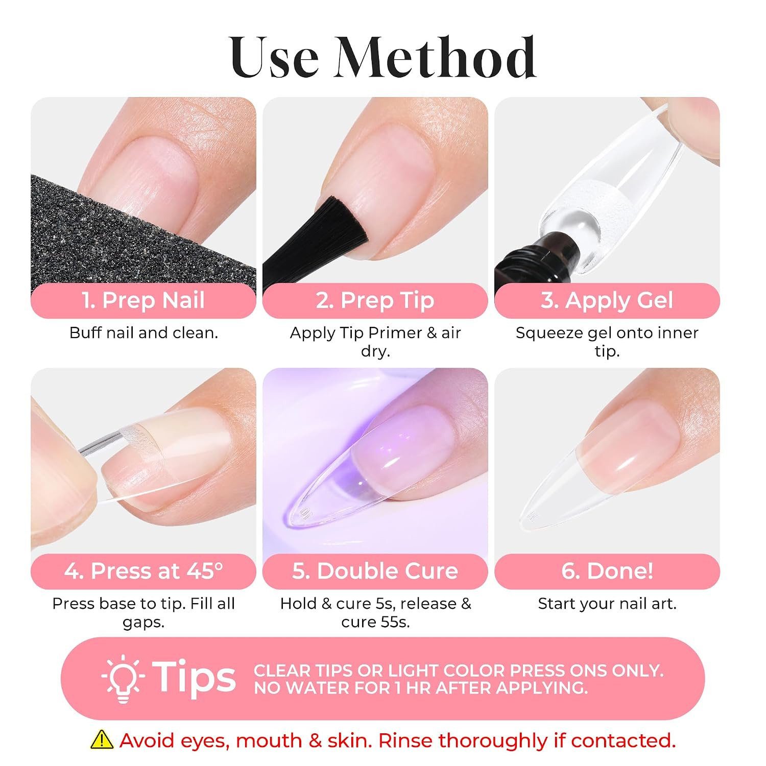 UNA GELLA Super Strong Nail Glue Gel for Press-On Nails & Tips, 15G