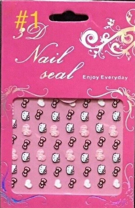 48 Design Hello Kitty 3D Glitter Nail Sticker Nail Art Decal St-259