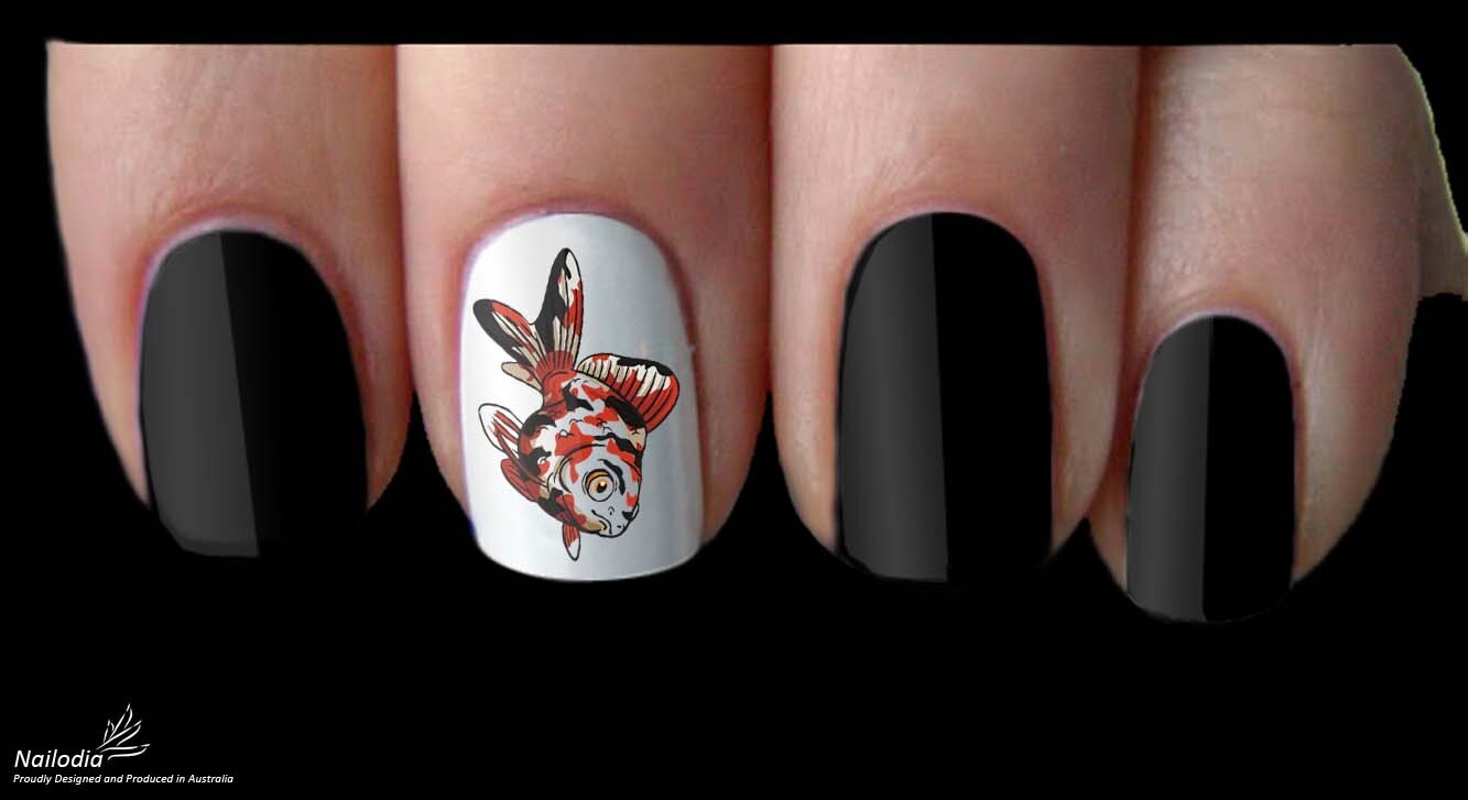 Goldfish Koi Nail Art Decal Sticker Water Transfer Slider
