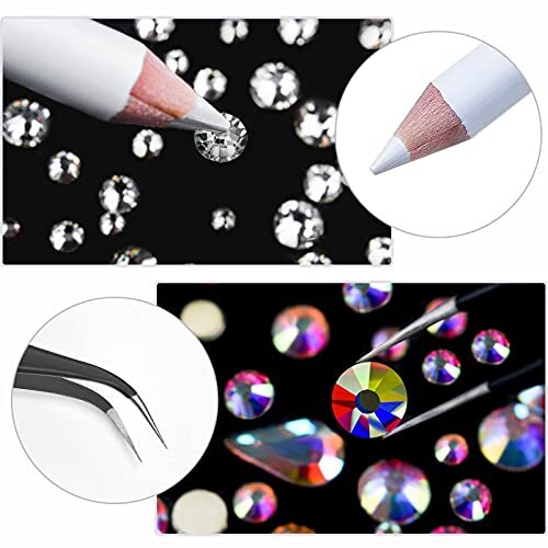Nail Art Rhinestones Kit Nail Gems Ab Flatback Rhinestones Gems 2400pcs