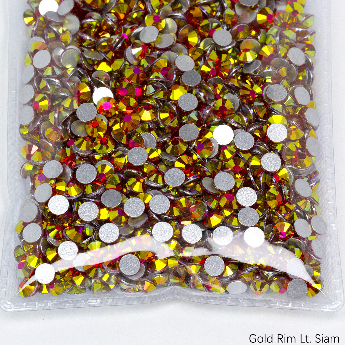 1440 Gold Rim Dazzle Flatback Rhinestones Glass Diamond DIY Crafts Art Deco Gems