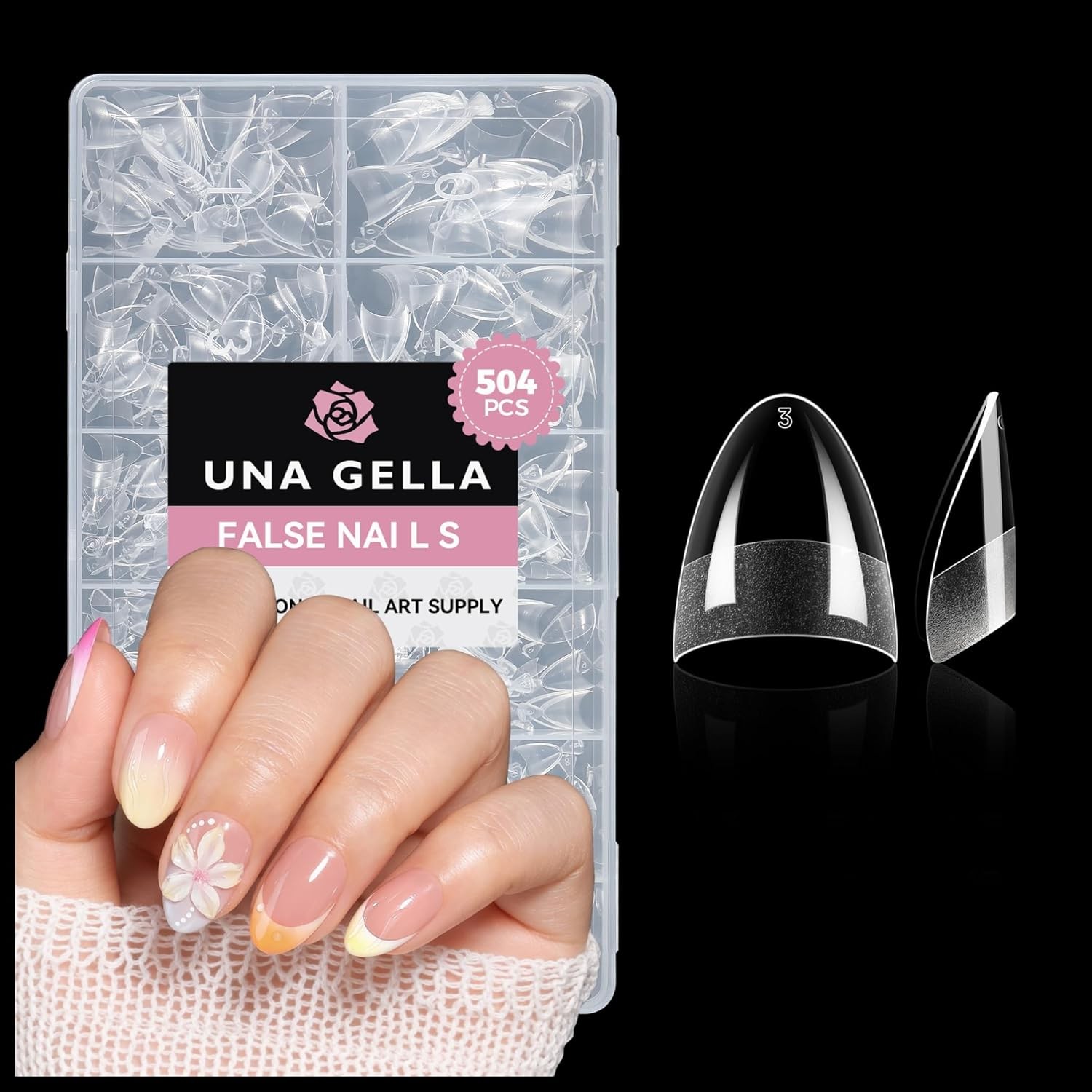 UNA GELLA Super Strong Nail Glue for Press On Nails: 20g, Soft Gel Tips No Lamp