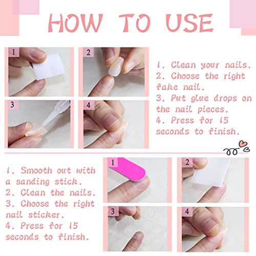 Coffin Press on Nails Medium Blue Gradient Fake Nails Glossy Sky Cloud False