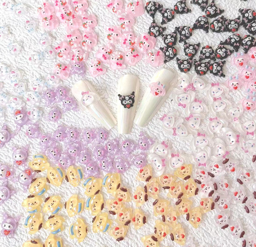5Pcs Resin Rabbit Bunny Chick Dog Fairy Flatback Nail Art Manicure Decors NS31