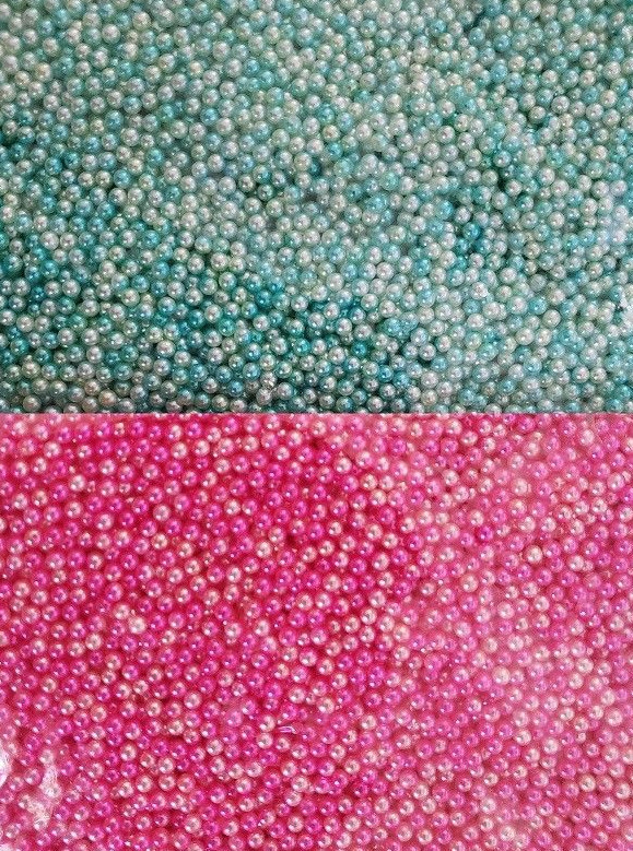 50pcs New 3D 2.5/3/4mm Gradient Colorful Mermaid Pearl Bead Ball Nail Art Decor