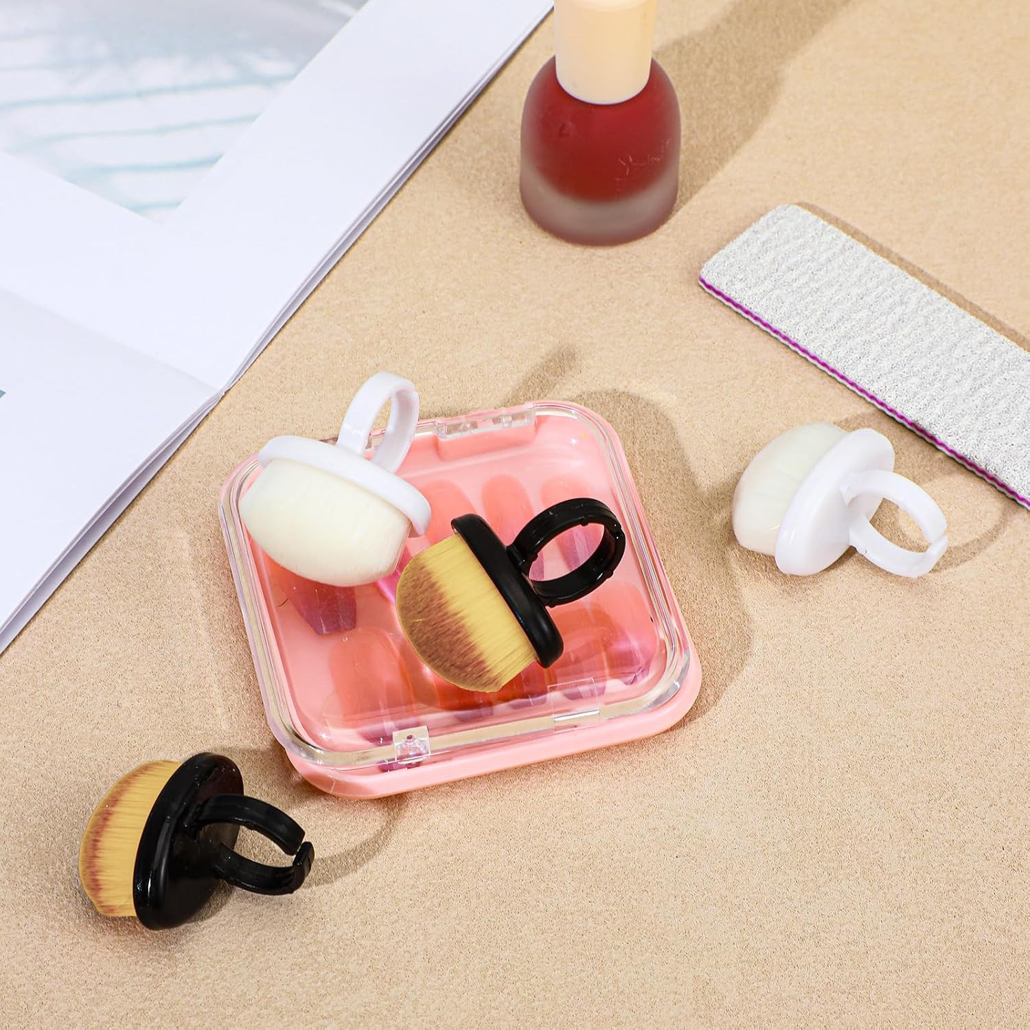 4 Pcs Dust Brush for Nails, Nail Brush Duster Soft Nail Brushes Portable Nails D