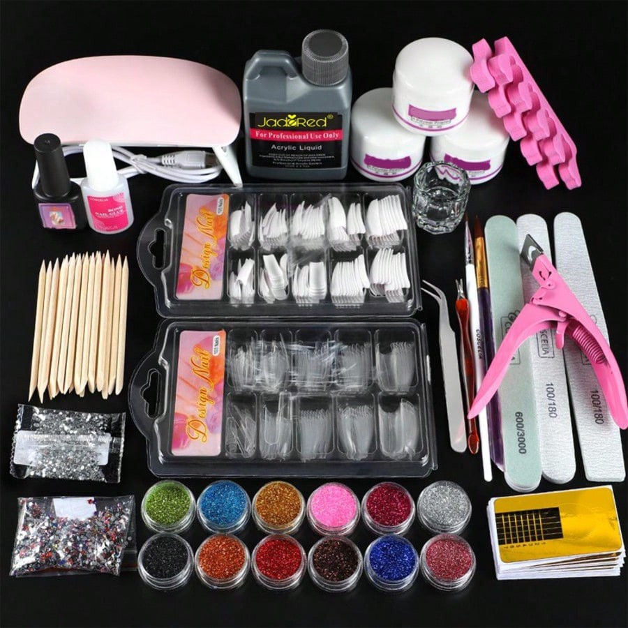 Coscelia 30PCS Acrylic Powder Set Glitter Nail Powder With 30ML Acrylic Liquid N