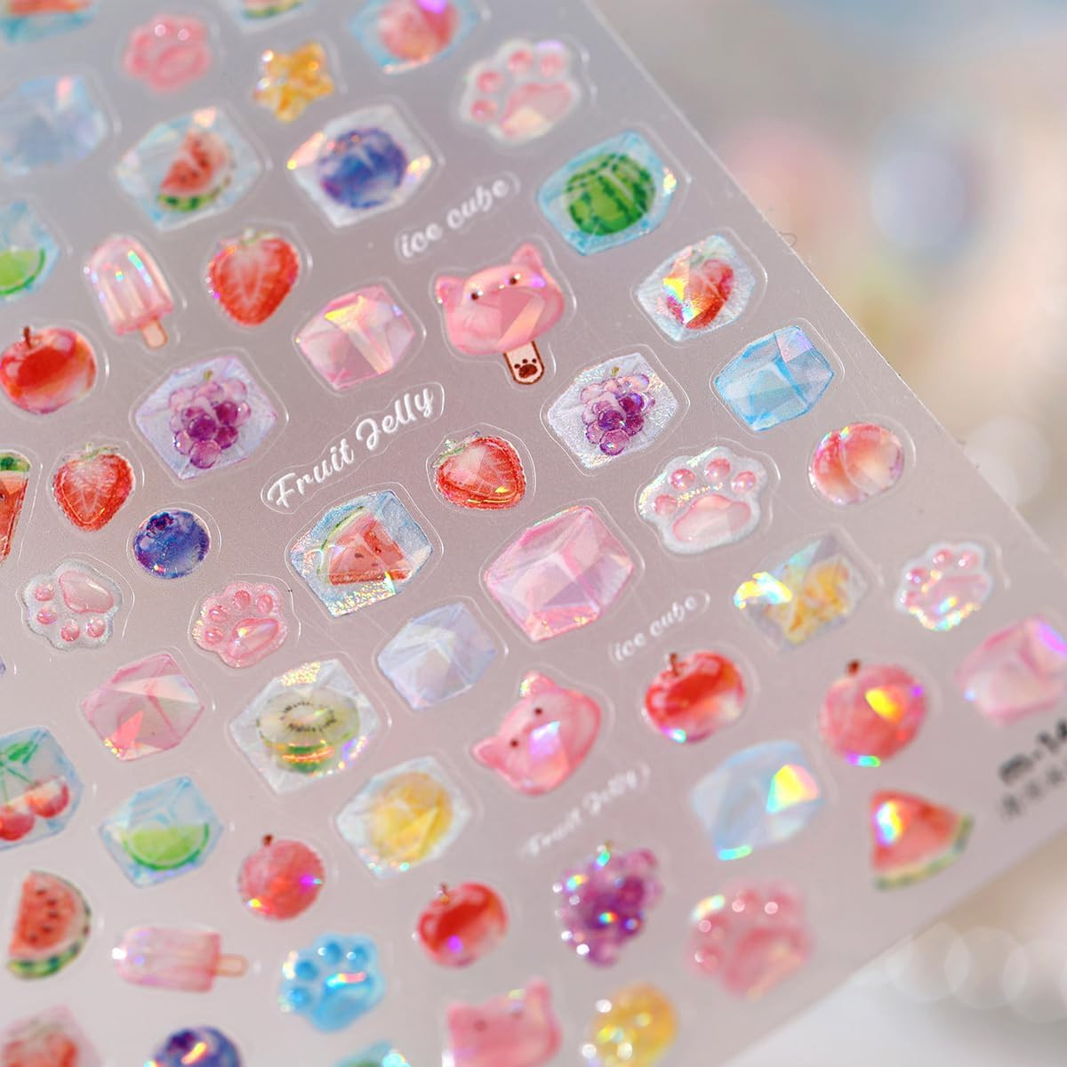 Fruit Nail Stickers for Nail Art Cute Y2K Self Adhesive Nail Decals Summer 3D Fr