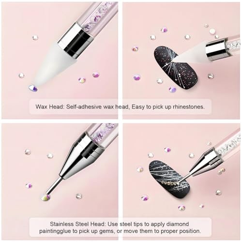 Rhinestone Picker Tool, Dual-ended Rhinestones Applicator Nail Art Design