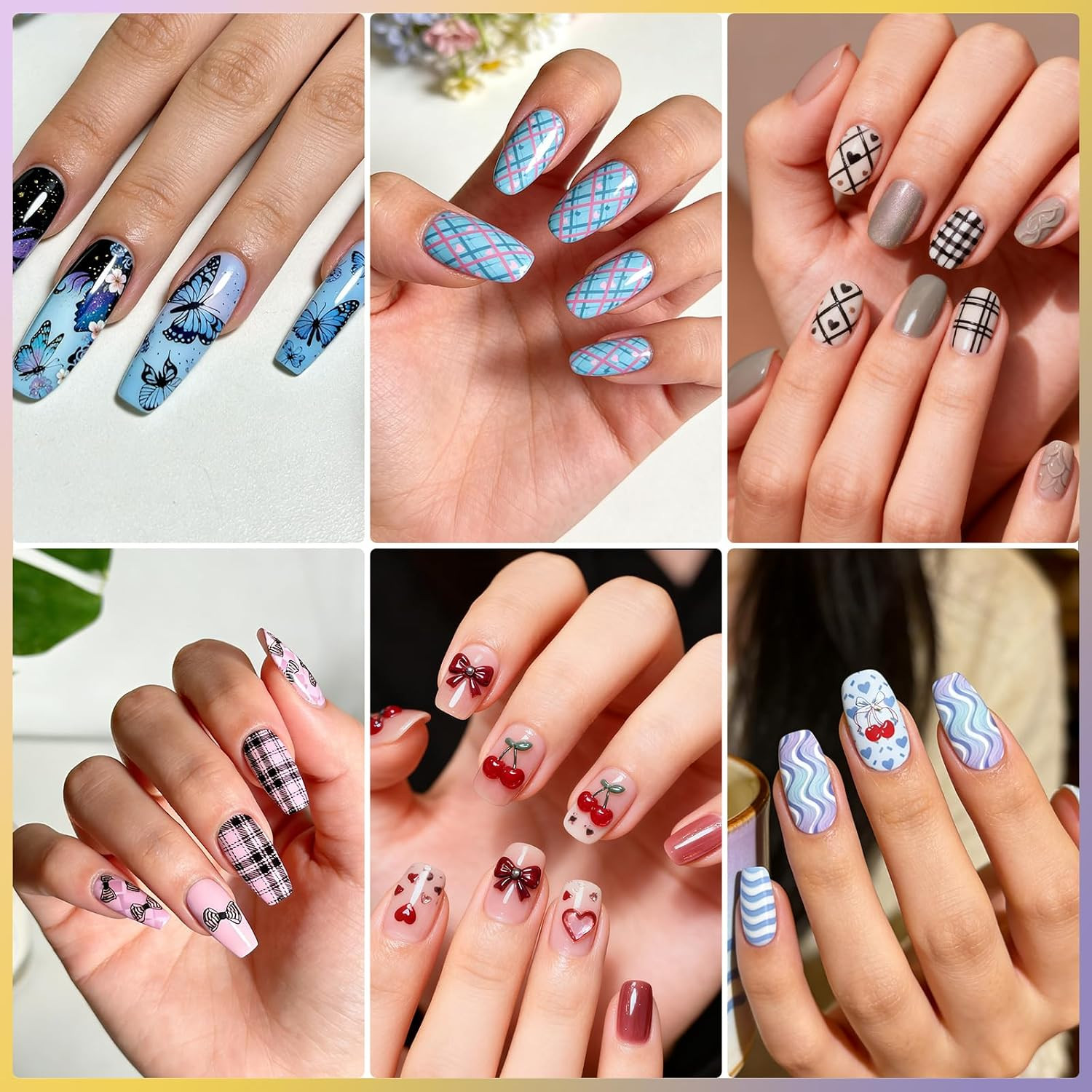 Biutee Nail Stamping Plate Set 12PCS Nail Art Stamp Plates 8PCS Stamping Nail Ge