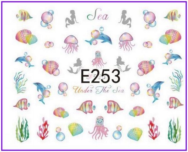 11 Designs 3D Nail Art Sticker Summer Aloha Palm Tree Bird Seashell Flag Decals