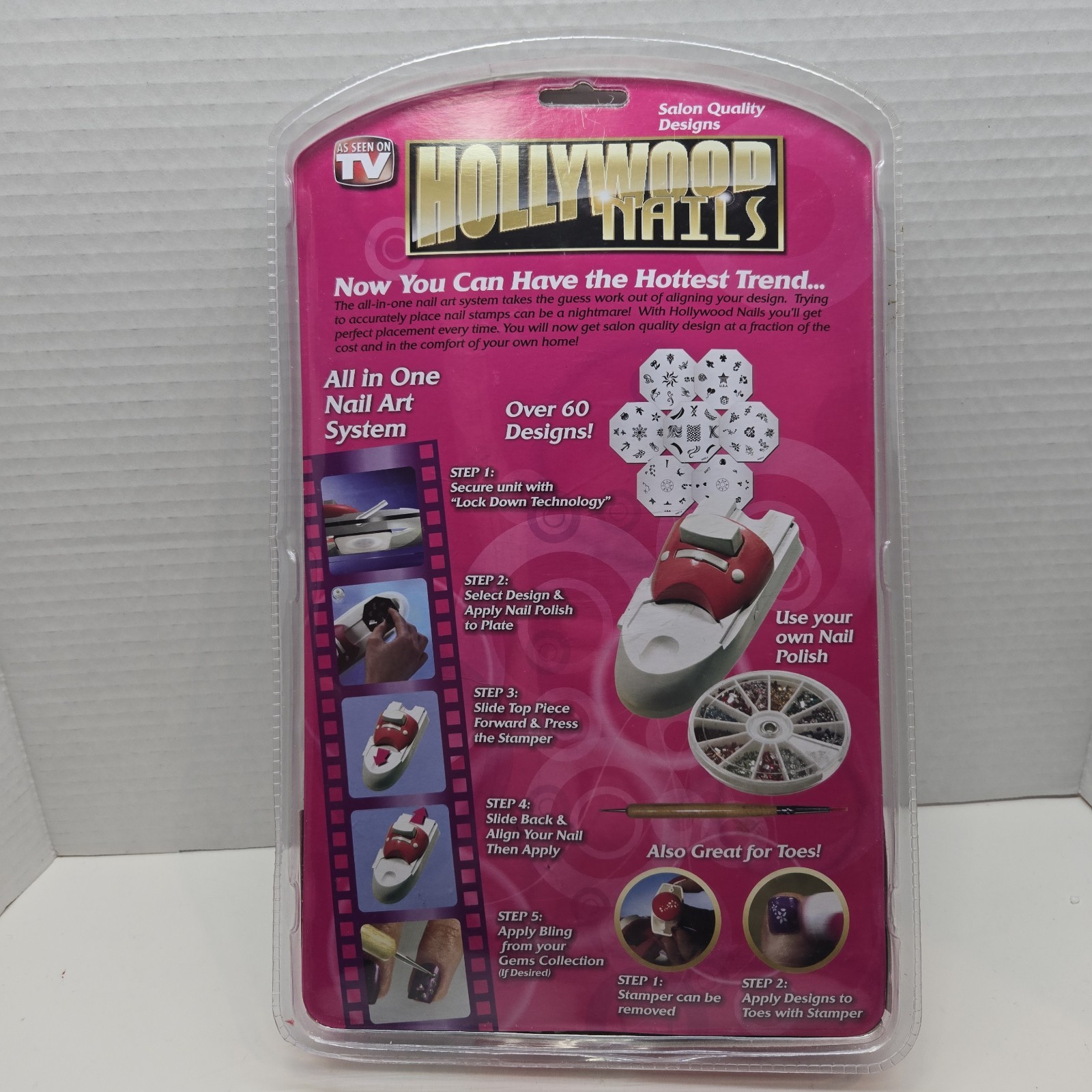Brand New Inventel Hollywood Nails All In One Nail Art System Kit As Seen On TV