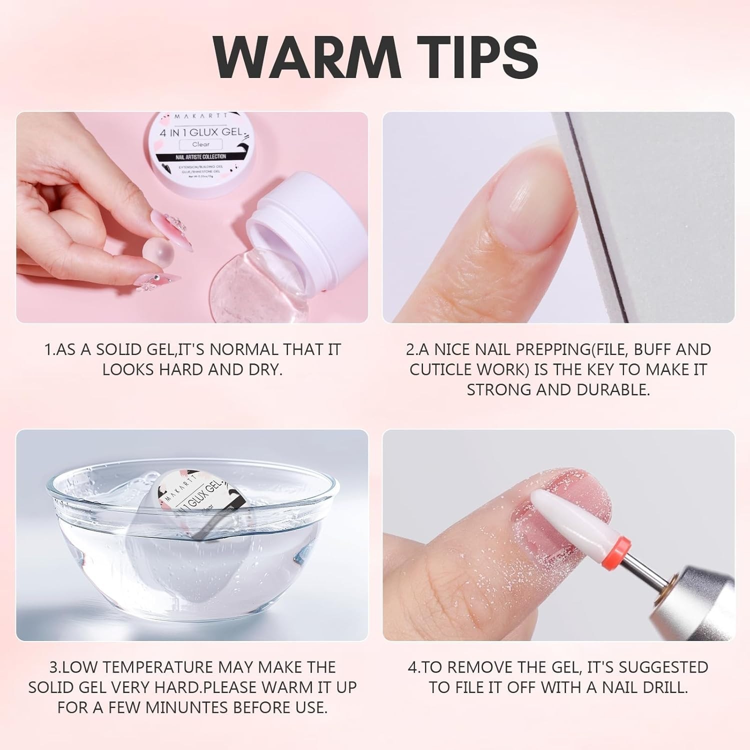 Clear Solid Builder Nail Gel for 3D Art & Extensions – 15ml Non-Sticky Formula