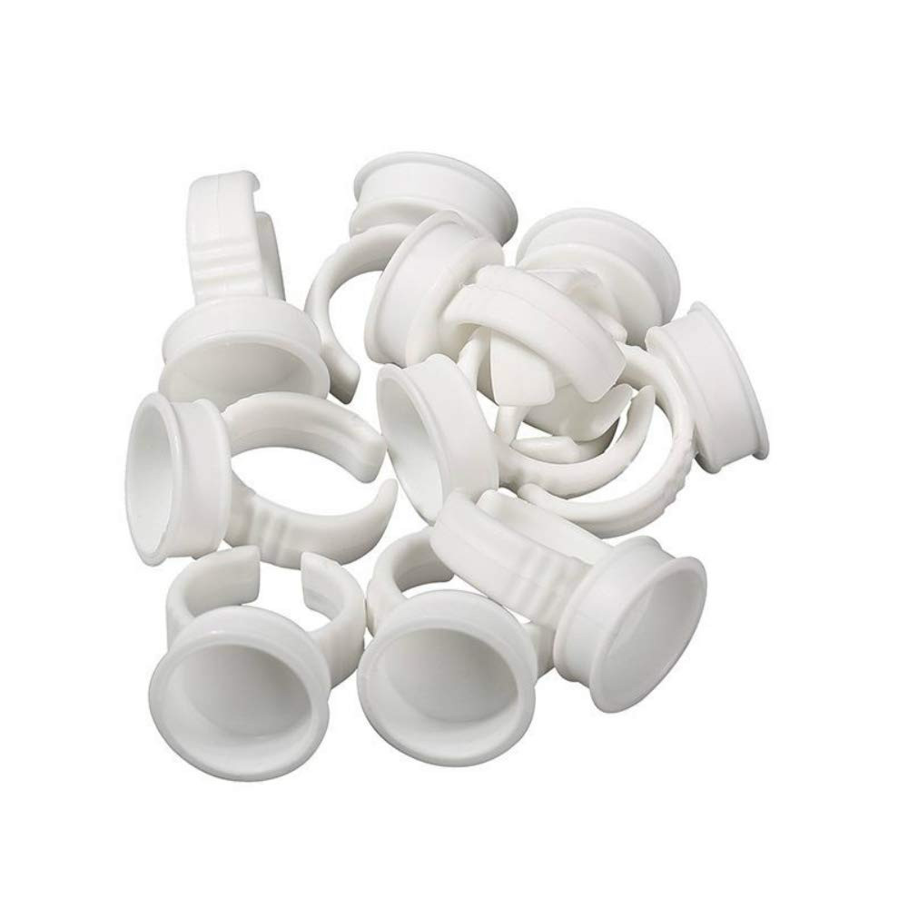 100Pcs 2 Slot Disposable Plastic Nail Art Tattoo Glue Pallet Holder Eyelash Exte