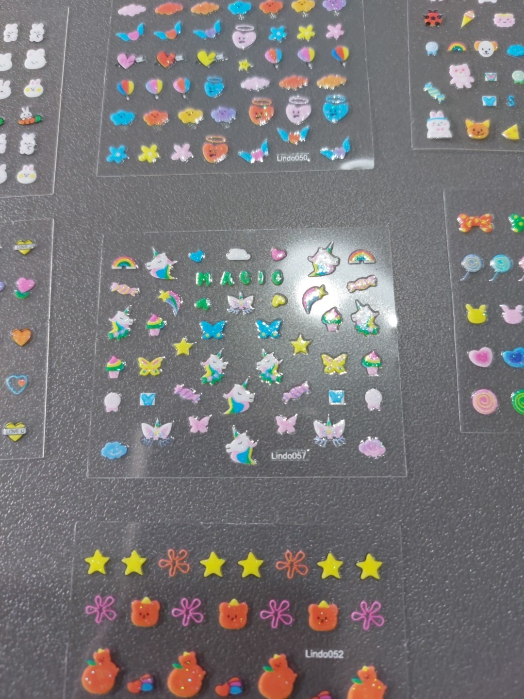10 X Small Sheets Of Cute Nail Art Stickers (D162) New