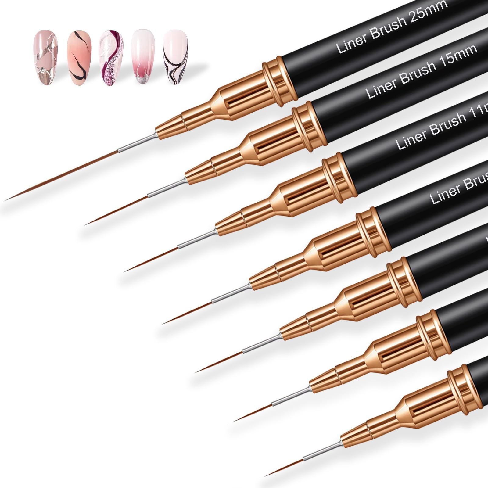 7 Pcs Nail Art Liner Brushes Nail Gel Polish Painting Brush Set Nail Art Dotting