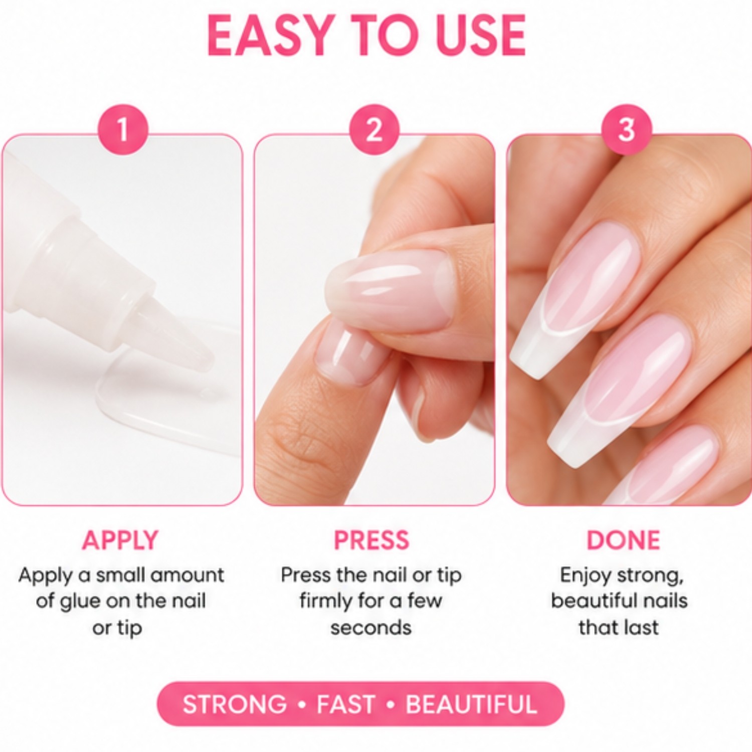 False Nail Glue 10x 2g Bottles Extra Strong Fake False Nail Glue Nail Art