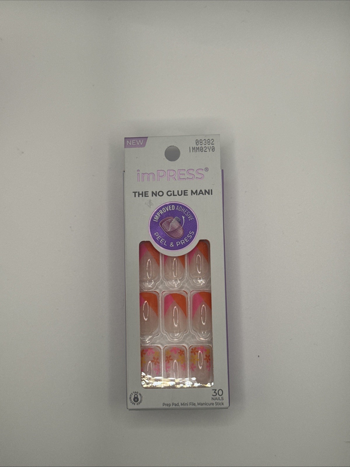 imPRESS PEEL AND PRESS Includes Prep Pad, Mini File, And Manicure Stick 08382