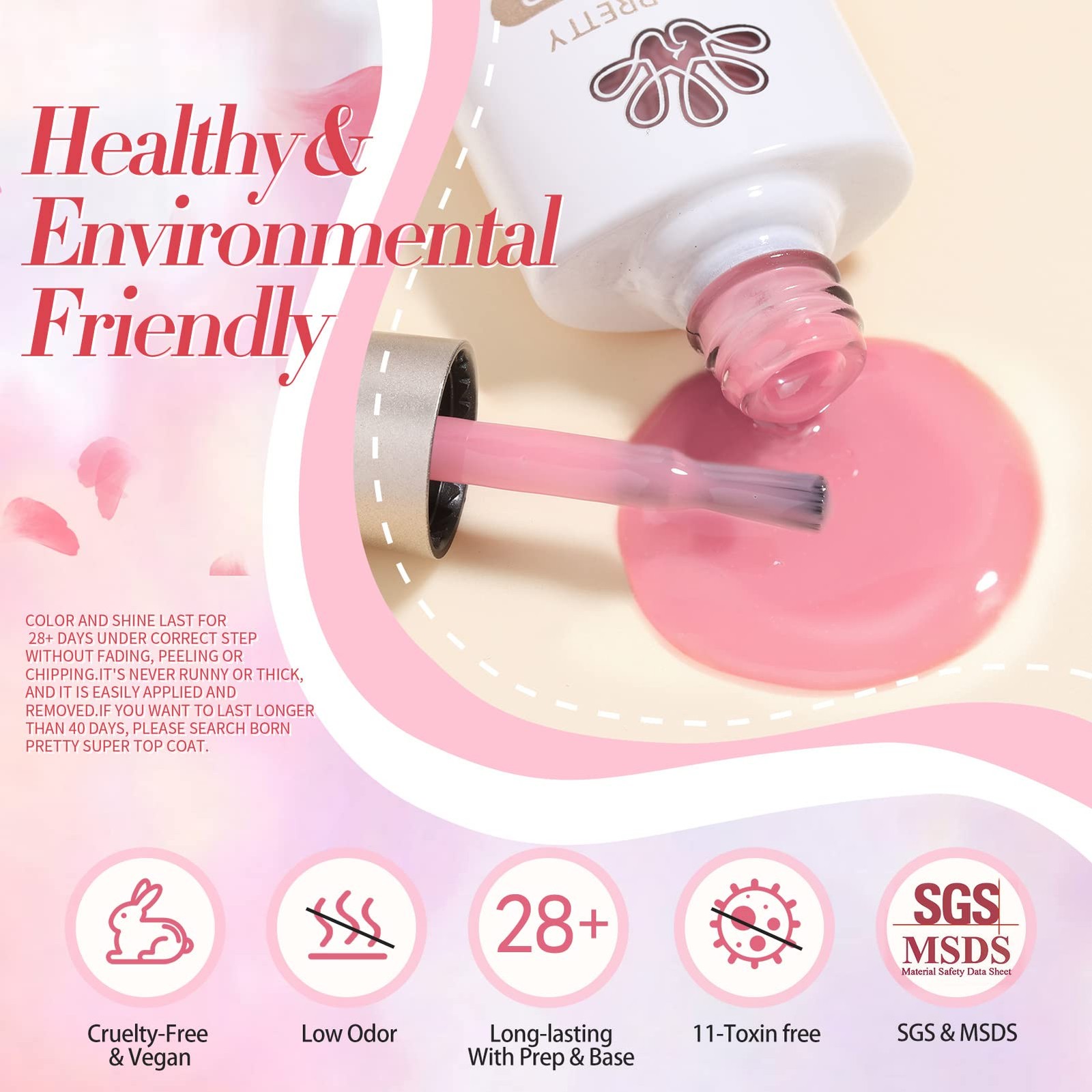 Born Pretty Jelly Nude Pink Gel Nail Polish Valentine’s Day Sheer Transparent Ge