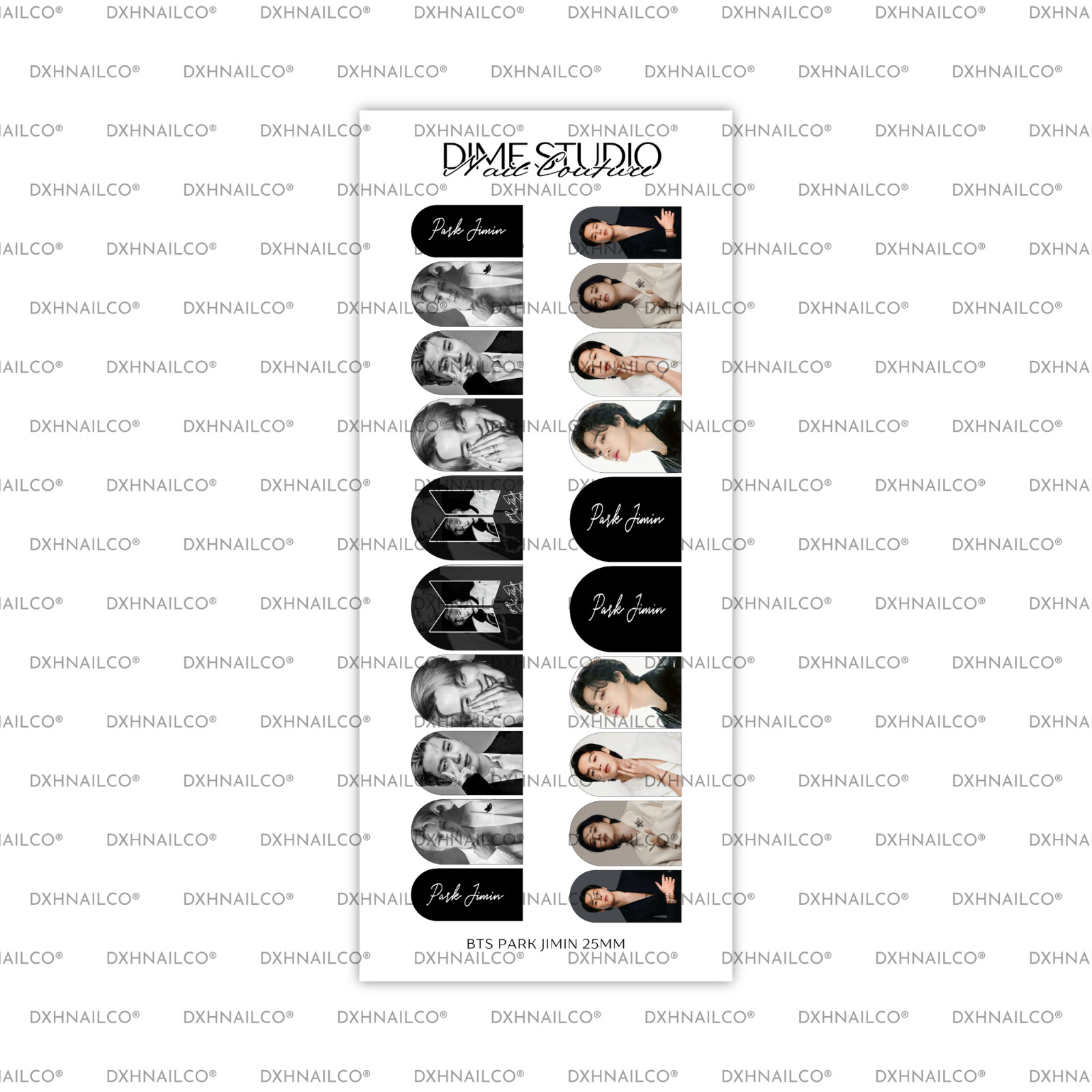 Park Jimin BTS Nail Decals Water Transfer Nail Wraps