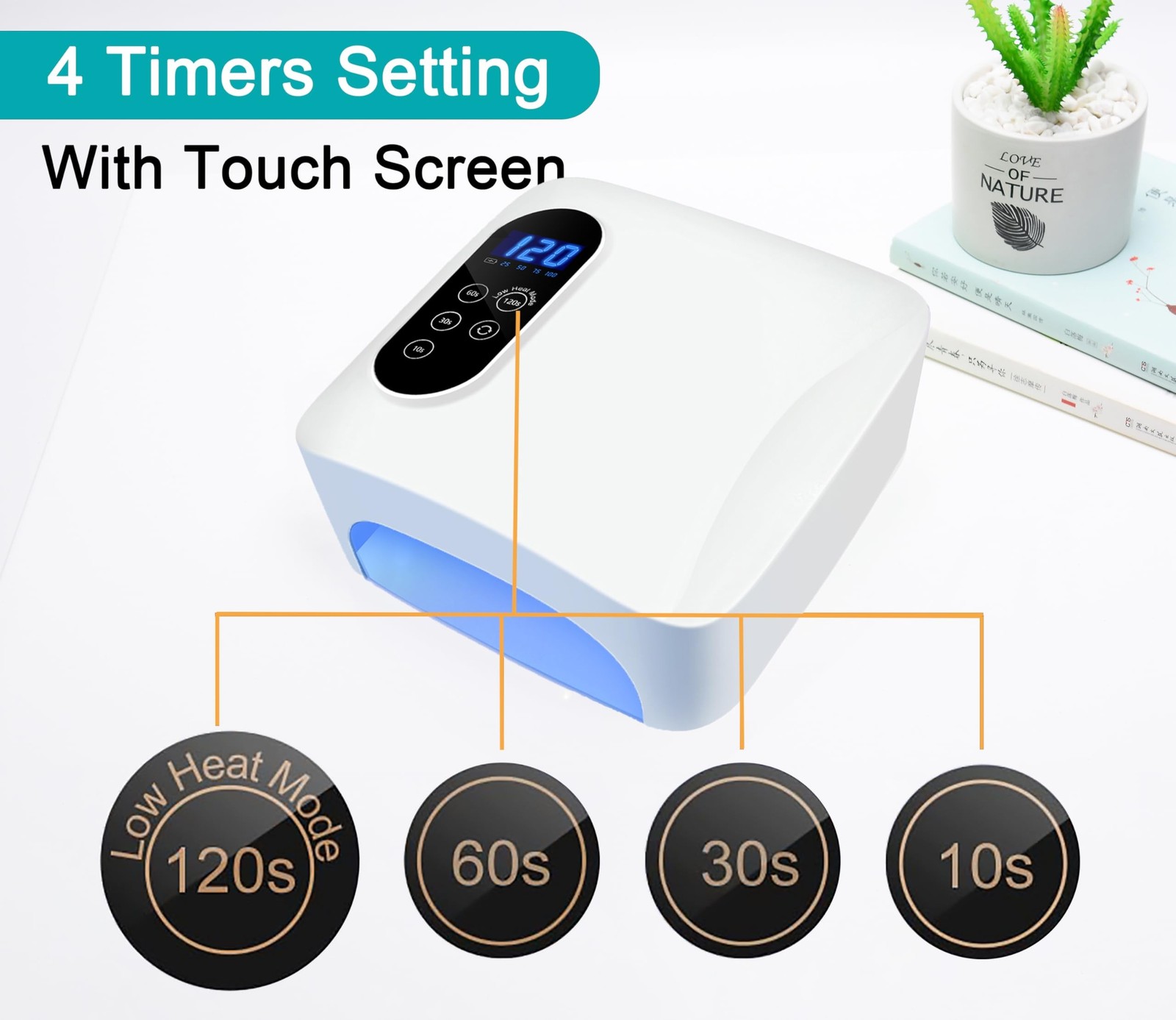 72W Cordless Led Nail Lamp, Rechargeable Nail Dryer, Portable Gel U… Fast Ship