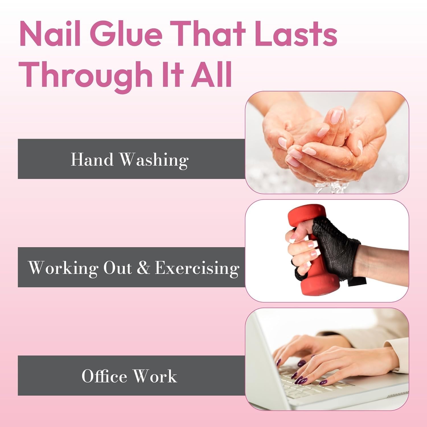 Pro Nail Glue 5-Pack | Fast-Drying, Super Strong, Water-Resistant, Easy Appli…