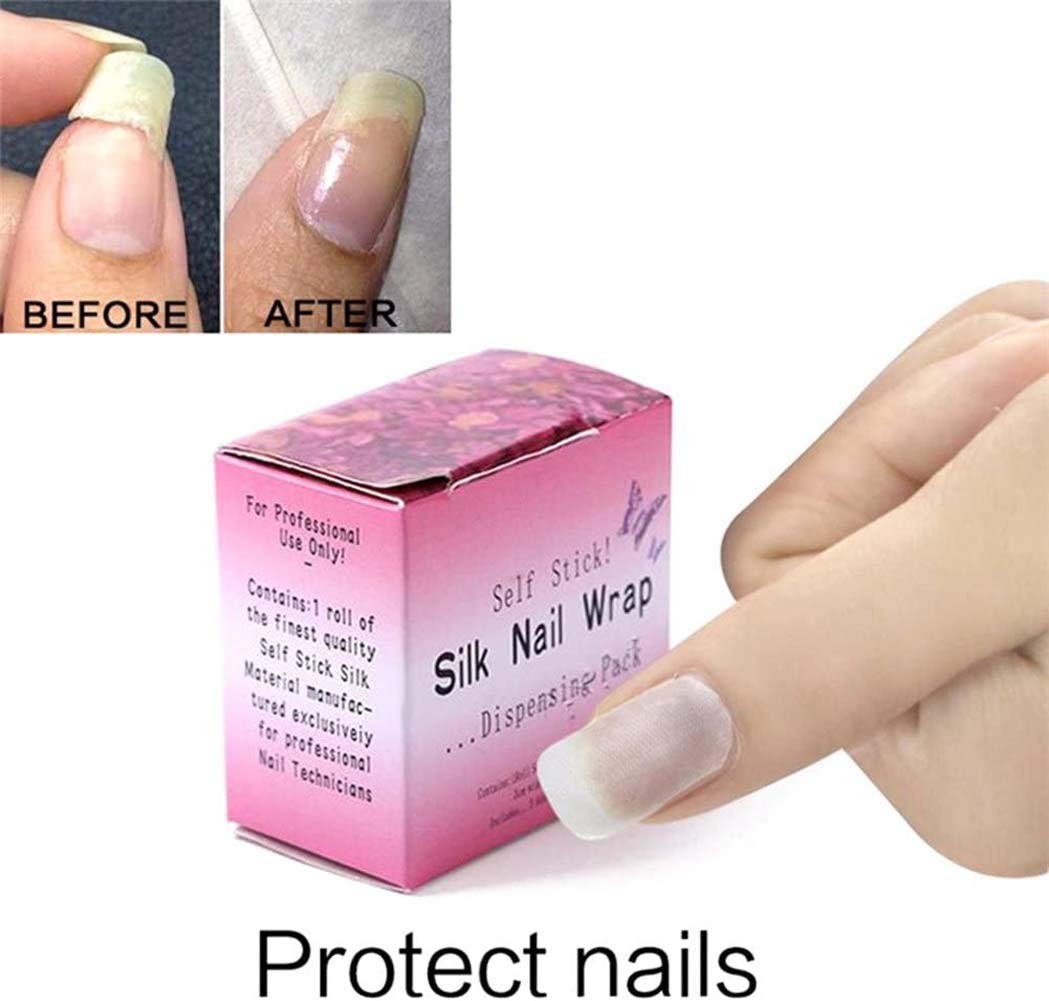 1 Roll Nail Repair Fiberglass Silk Wrap Self 1.2×39.4 Inch (Pack of 1), clear