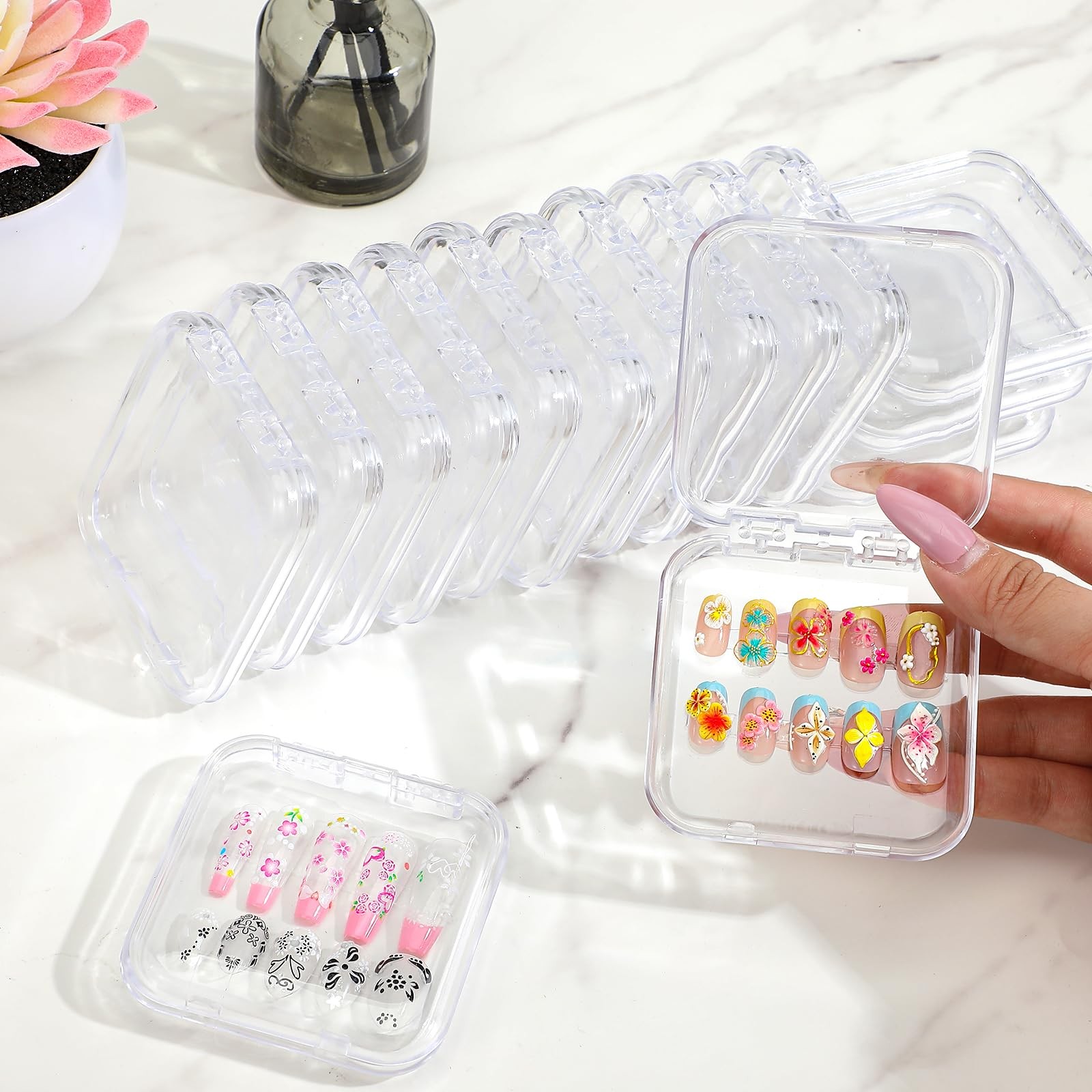Molain 40 Pcs Clear Press on Nail 2.95 x x 0.5 Inch, transparent