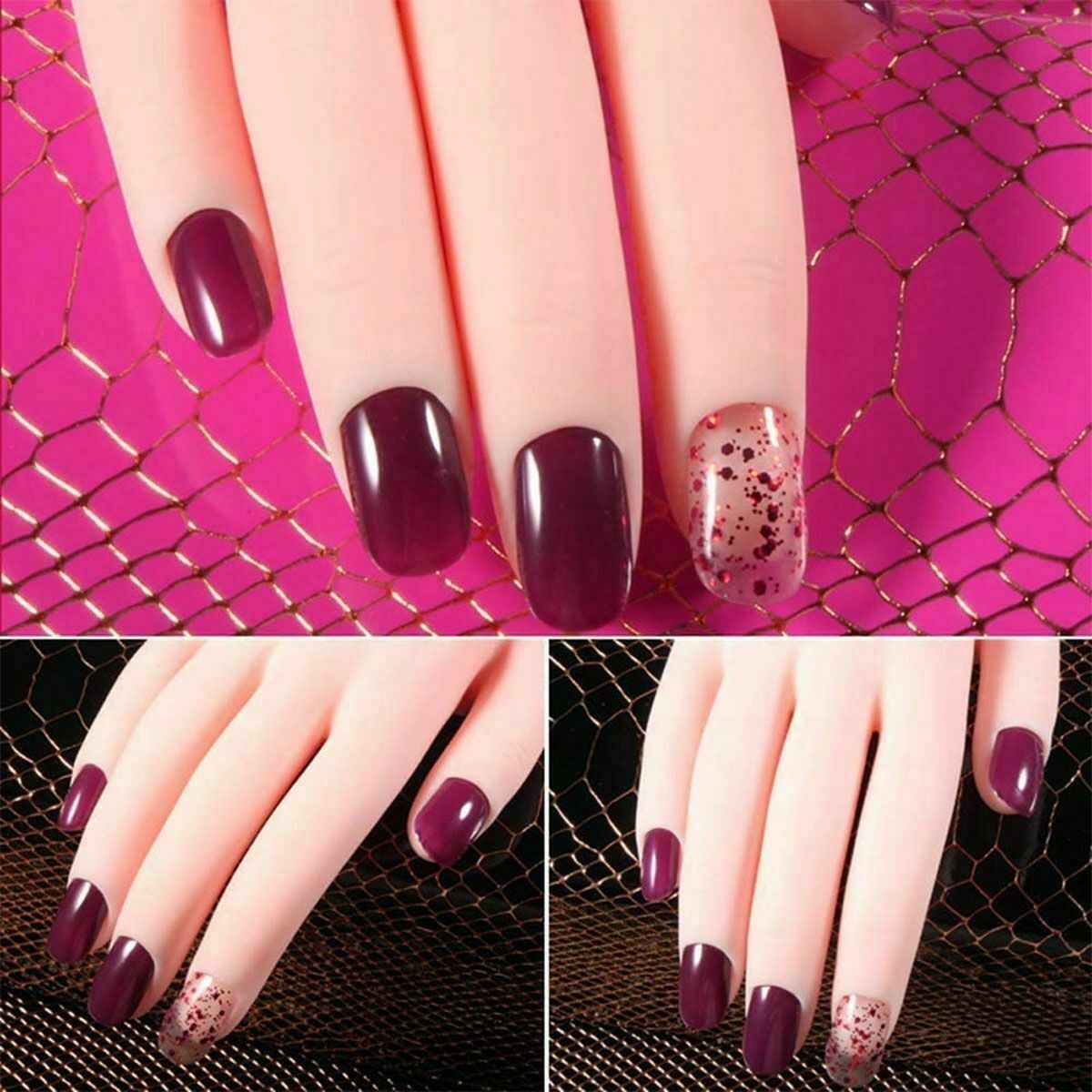 Pro Practice Nail Art Hand Soft Training Display Model Hands Flexible Silicone