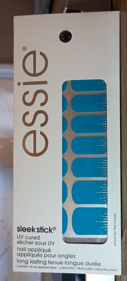 NEW sealed boxes; ESSIE sleek stick nail stickers appliques black beige blue