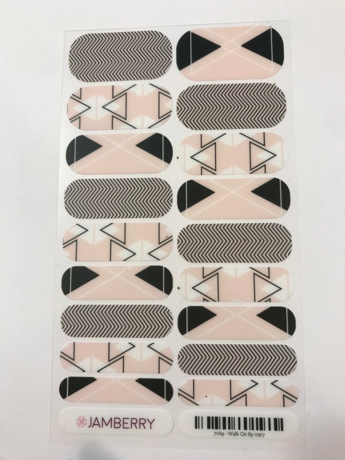 Jamberry Full Sheet Walk On By Black Beige White Nail Wrap Nail Art