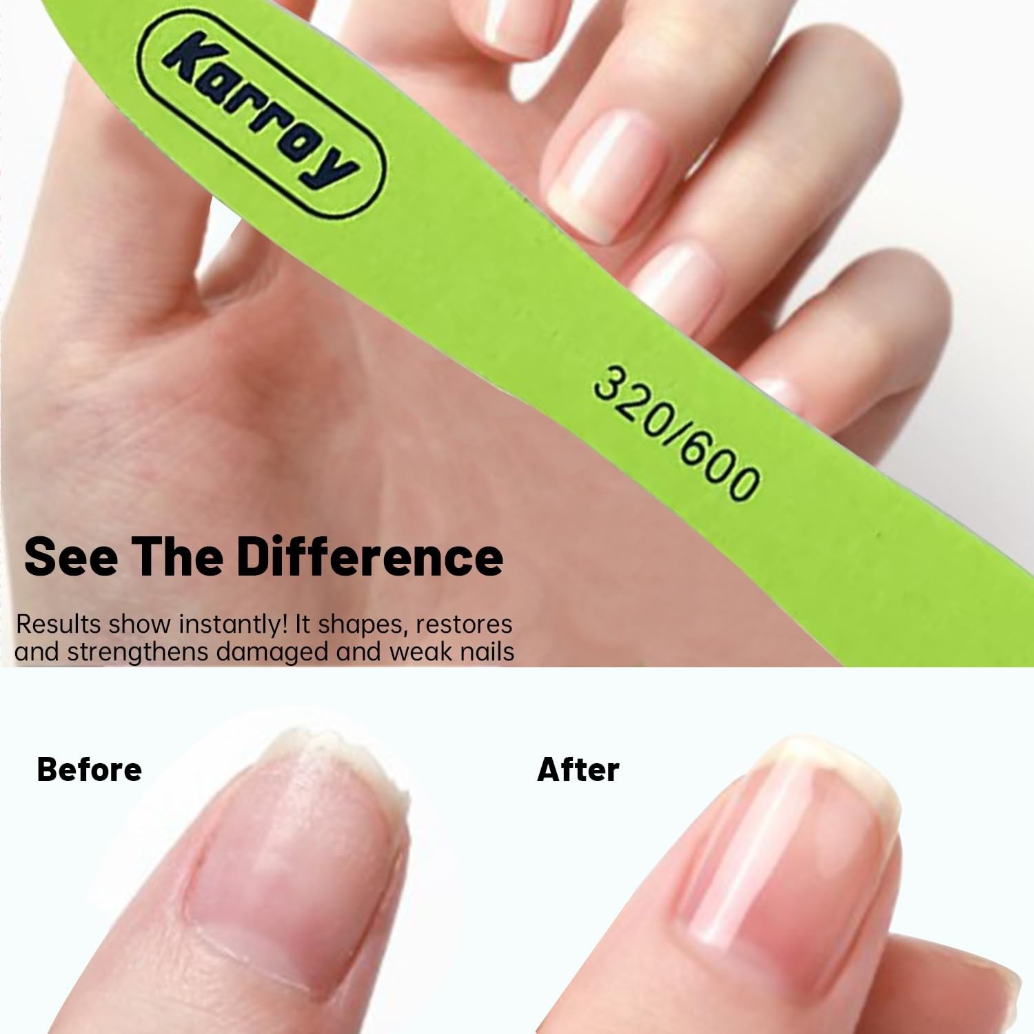 Nail File and Buffer Block Professional Emery Boads Natural Nails Limas para …