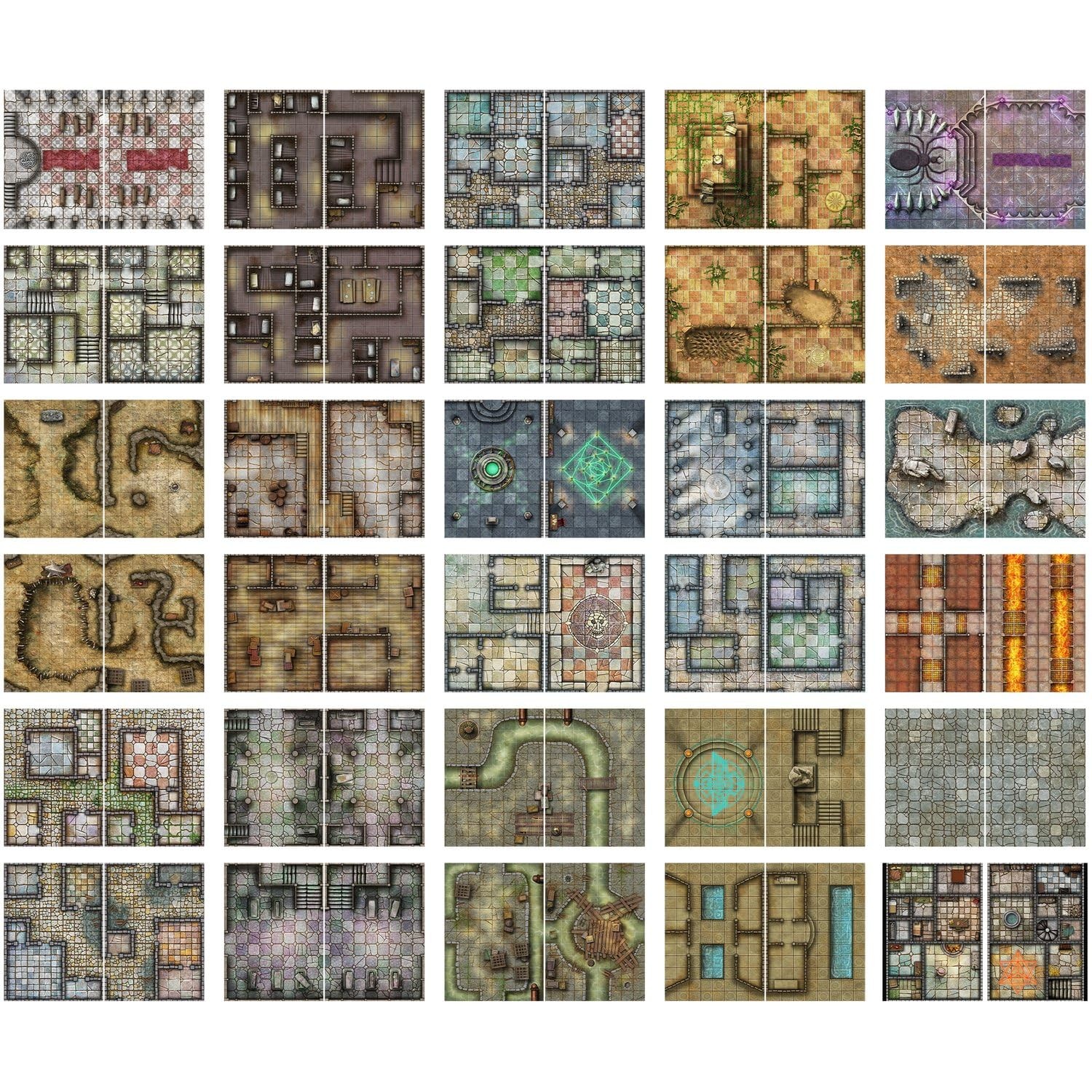 Loke Big Book of Battle Mats Cells 8 inches by 12 0.1 inches, Green