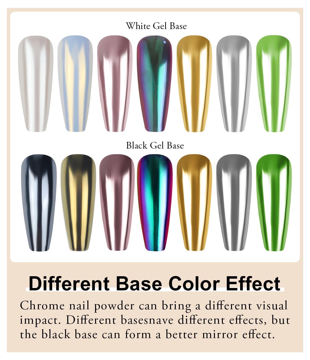 Metallic Holographic Chrome Nail Powder Set – White Pearl Gel Nail Art DIY Gift