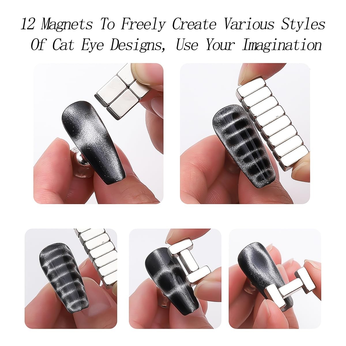 43PCS Nail Magnet Tool Set,Cat Eye Gel Nail Polish Magnetic Stick Wand Pen with