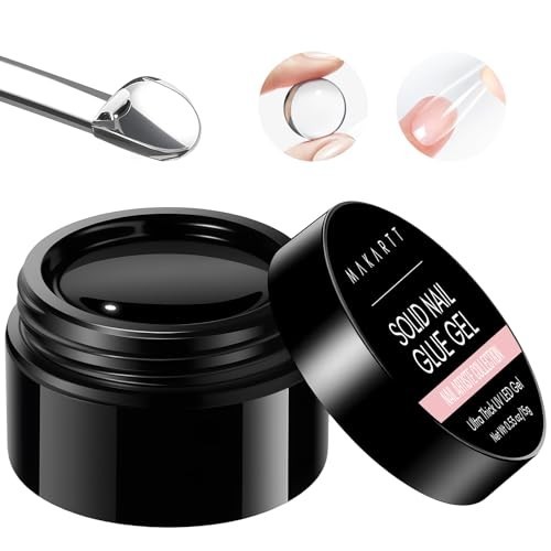 Solid Nail Glue Gel 15ml HEMA-Free Press On Nails Clear Tips Low Heat UV LED