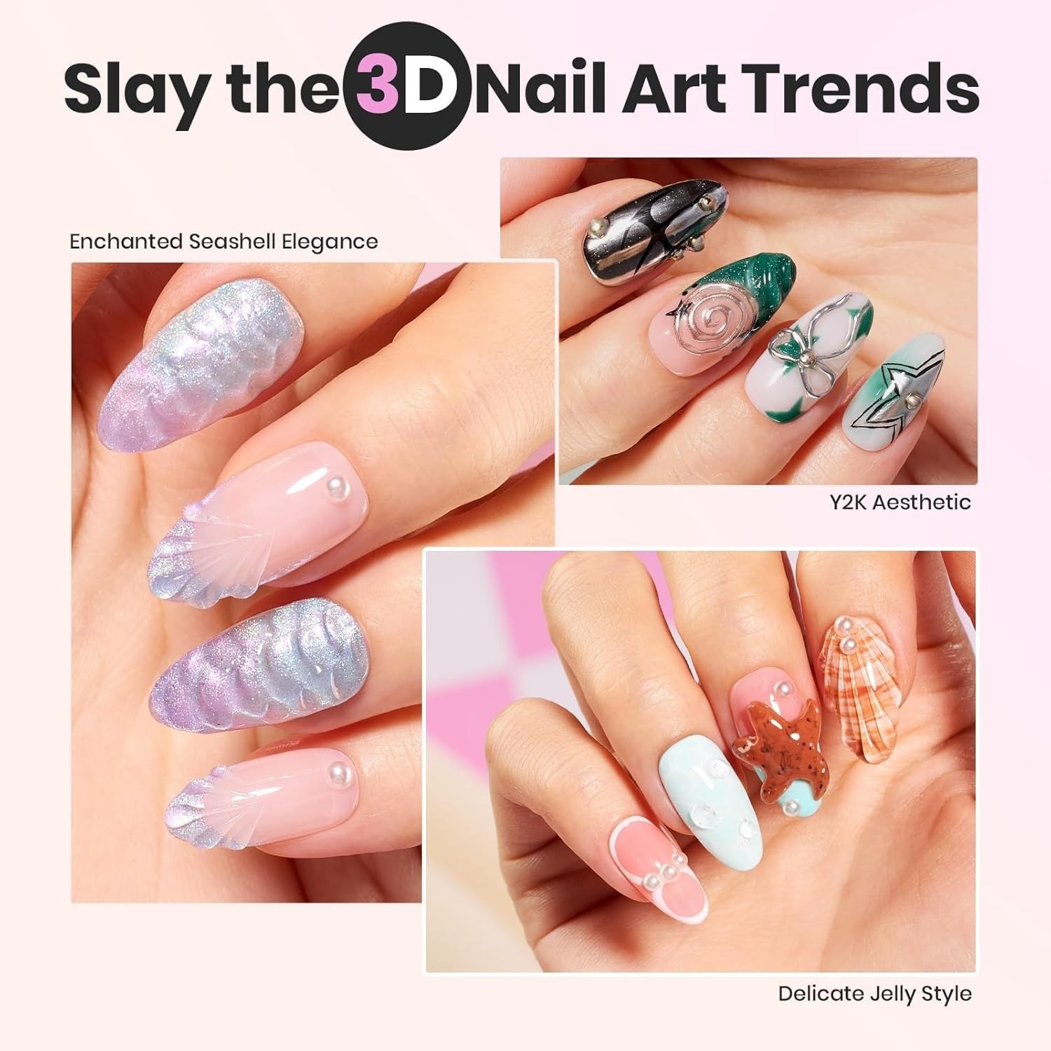 Nail Builder Gel Kit 4 Colors 3D Sculpting Gel Non-Sticky for Nail Art DIY