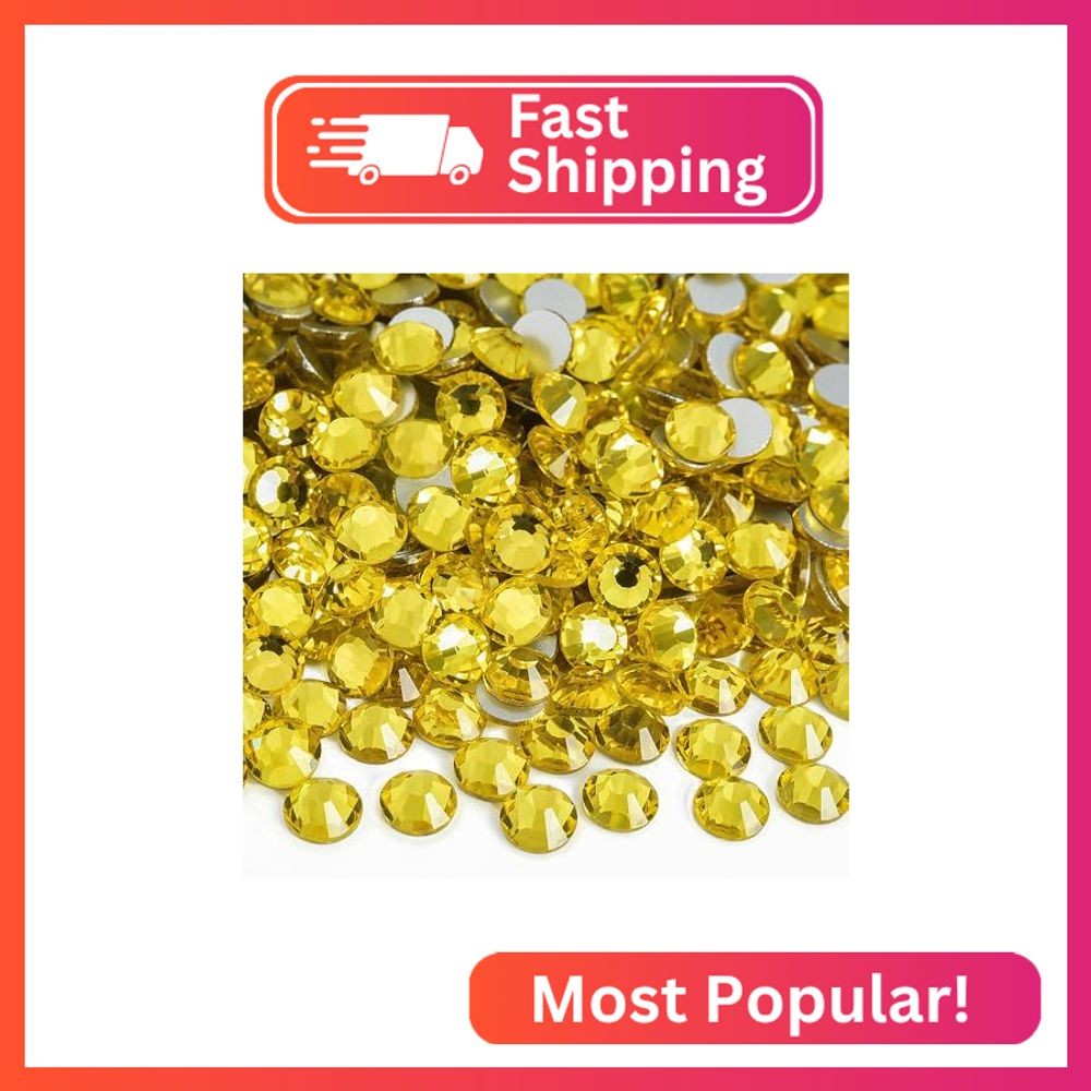 Blinginbox 1440Pieces SS10/2.7-2.9mm Flat Back Crystal Rhinestones Round Gems fo